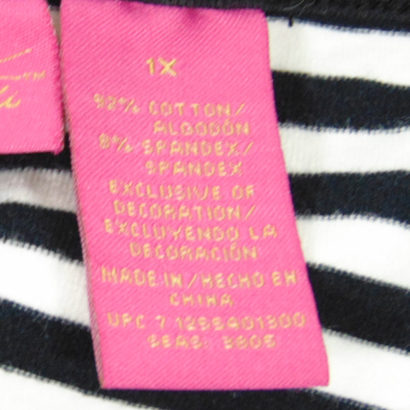 Black And White Striped Cherry, Lemon, Fruit Top - Picture 5 of 6